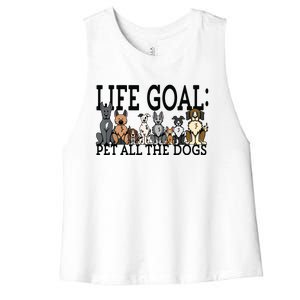 Dog Lovers Women Men Kids Funny Life Goal Pet Dogs Women's Racerback Cropped Tank