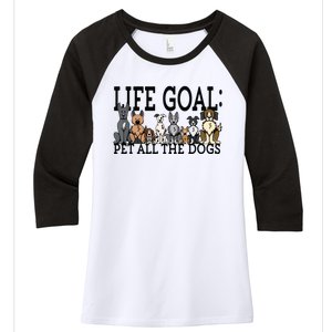 Dog Lovers Women Men Kids Funny Life Goal Pet Dogs Women's Tri-Blend 3/4-Sleeve Raglan Shirt