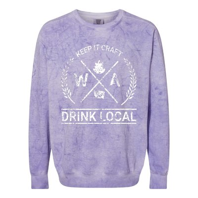 Drink Local Washington Vintage Craft Beer Brewing Colorblast Crewneck Sweatshirt