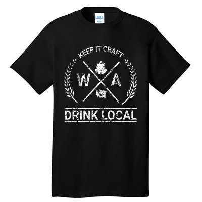 Drink Local Washington Vintage Craft Beer Brewing Tall T-Shirt