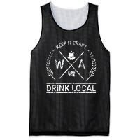 Drink Local Washington Vintage Craft Beer Brewing Mesh Reversible Basketball Jersey Tank