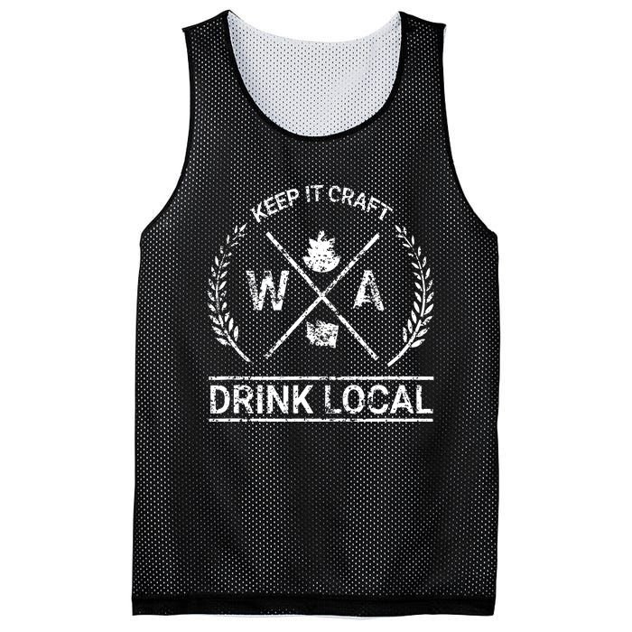 Drink Local Washington Vintage Craft Beer Brewing Mesh Reversible Basketball Jersey Tank