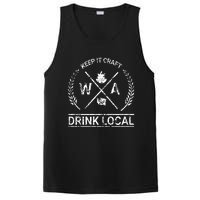 Drink Local Washington Vintage Craft Beer Brewing PosiCharge Competitor Tank