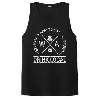 Drink Local Washington Vintage Craft Beer Brewing PosiCharge Competitor Tank