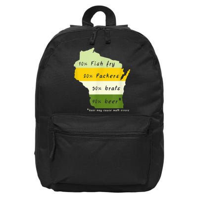 Drink Local Wisconsin Beer Drinking 16 in Basic Backpack