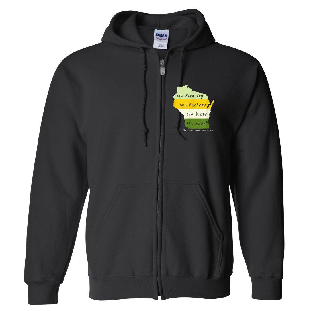 Drink Local Wisconsin Beer Drinking Full Zip Hoodie