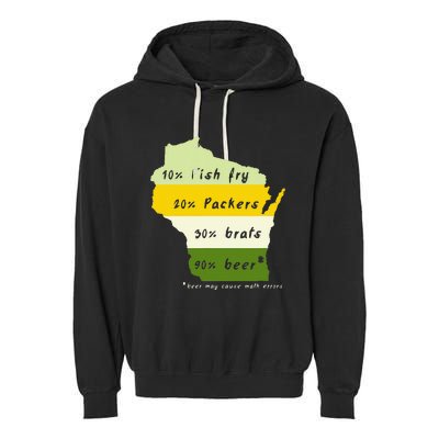 Drink Local Wisconsin Beer Drinking Garment-Dyed Fleece Hoodie