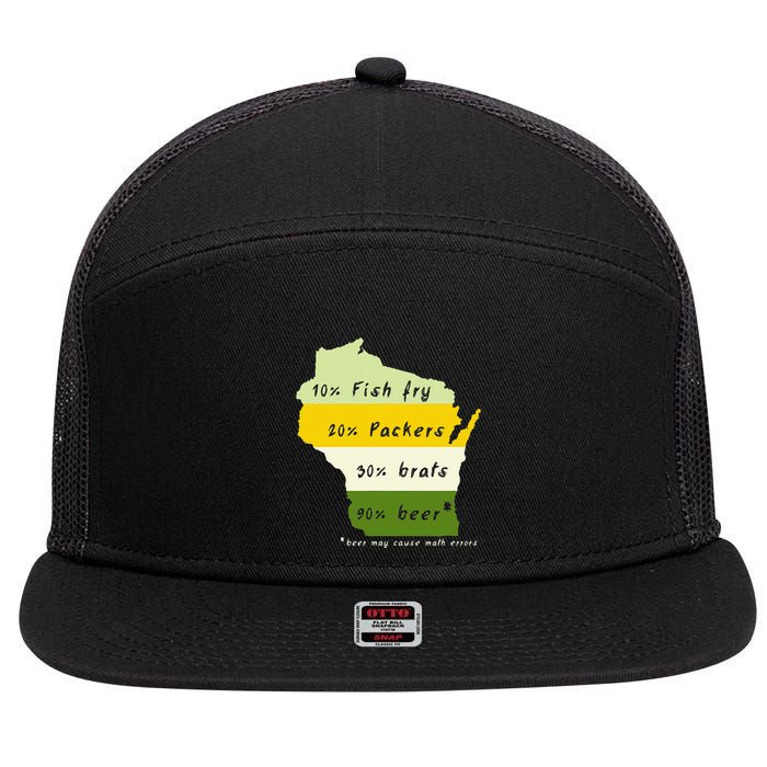 Drink Local Wisconsin Beer Drinking 7 Panel Mesh Trucker Snapback Hat