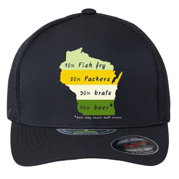 Drink Local Wisconsin Beer Drinking Flexfit Unipanel Trucker Cap