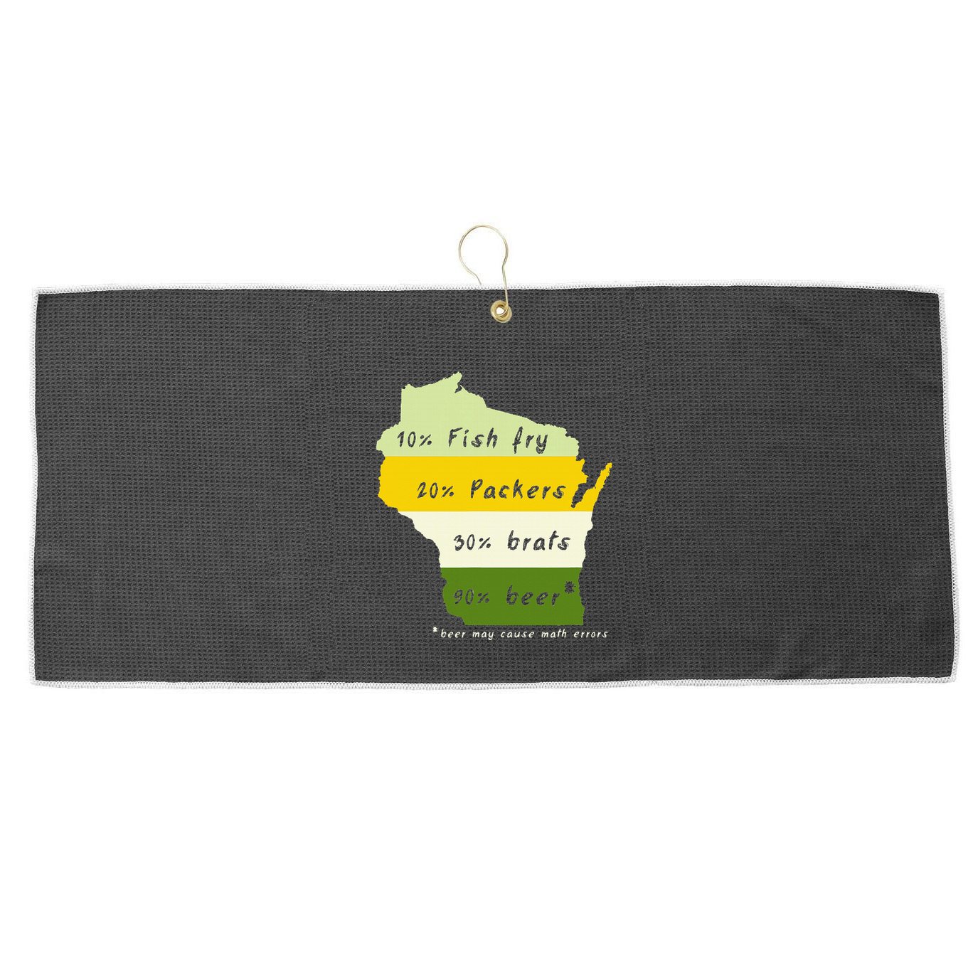 Drink Local Wisconsin Beer Drinking Large Microfiber Waffle Golf Towel