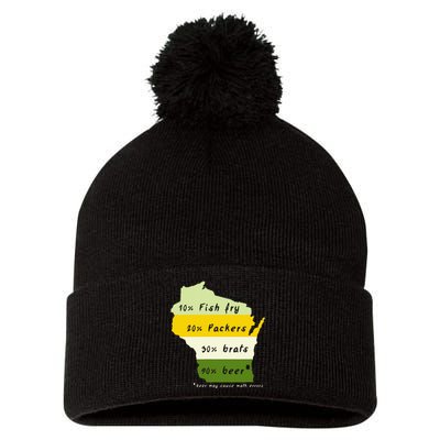 Drink Local Wisconsin Beer Drinking Pom Pom 12in Knit Beanie