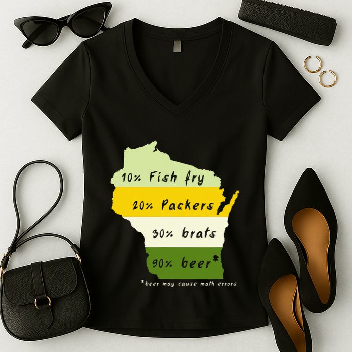 Drink Local Wisconsin Beer Drinking Women's V-Neck T-Shirt