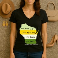 Drink Local Wisconsin Beer Drinking Women's V-Neck T-Shirt