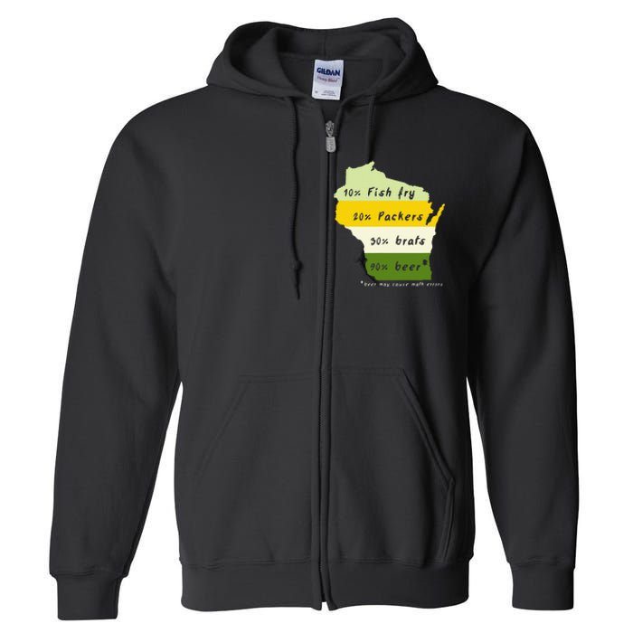 Drink Local Wisconsin Beer Drinking Full Zip Hoodie