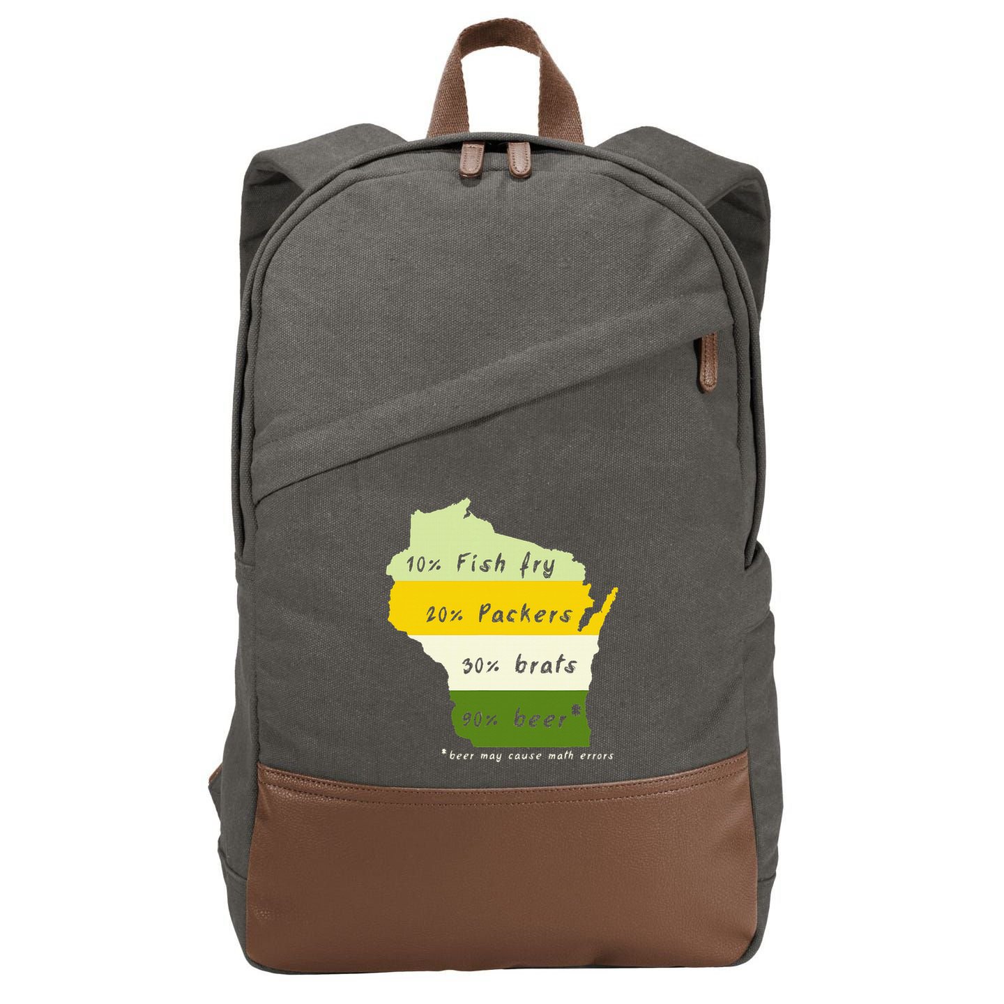 Drink Local Wisconsin Beer Drinking Cotton Canvas Backpack
