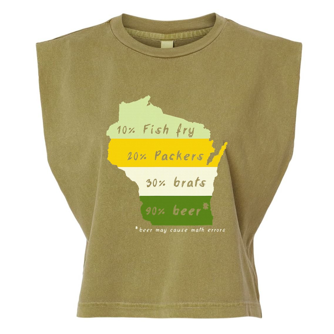 Drink Local Wisconsin Beer Drinking Garment-Dyed Women's Muscle Tee