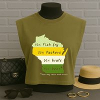 Drink Local Wisconsin Beer Drinking Garment-Dyed Women's Muscle Tee