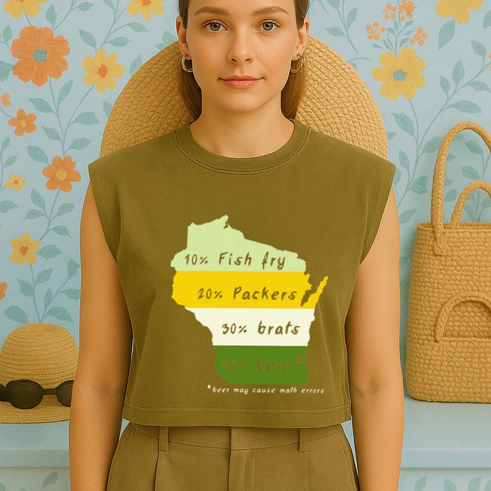 Drink Local Wisconsin Beer Drinking Garment-Dyed Women's Muscle Tee