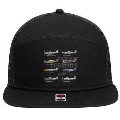 Dogfight Legends WW2 Planes Warbirds Air Fighters Premium 7 Panel Mesh Trucker Snapback Hat
