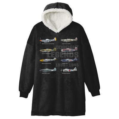 Dogfight Legends WW2 Planes Warbirds Air Fighters Premium Hooded Wearable Blanket