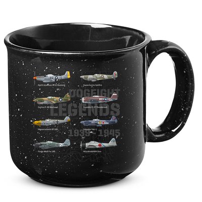 Dogfight Legends WW2 Planes Warbirds Air Fighters Premium 15oz Campfire Ceramic Mug
