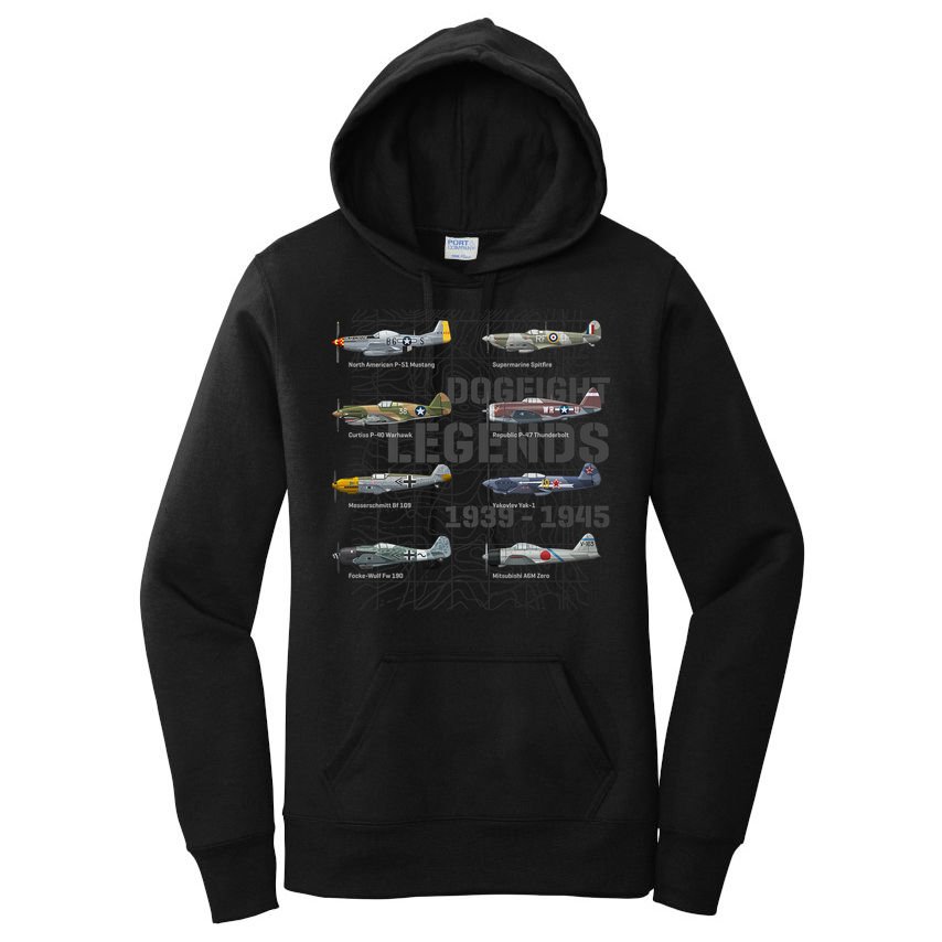 Dogfight Legends WW2 Planes Warbirds Air Fighters Premium Women's Pullover Hoodie
