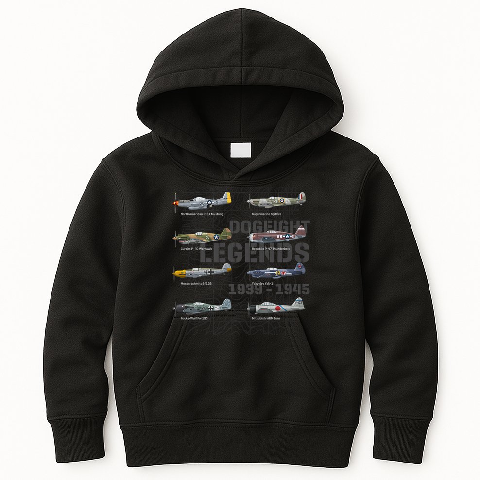 Dogfight Legends WW2 Planes Warbirds Air Fighters Premium Kids Hoodie