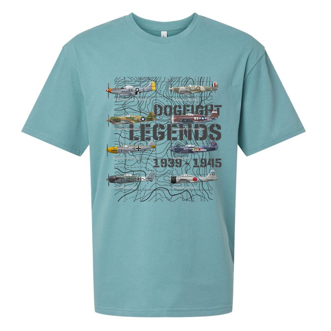 Dogfight Legends WW2 Planes Warbirds Air Fighters Premium Sueded Cloud Jersey T-Shirt