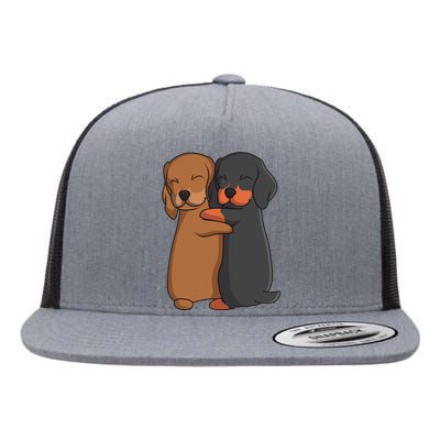 Dachshund Lover Weiner Dog funny pet lover Flat Bill Trucker Hat