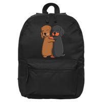 Dachshund Lover Weiner Dog funny pet lover 16 in Basic Backpack