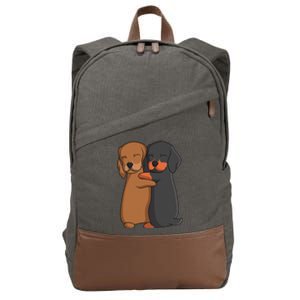 Dachshund Lover Weiner Dog funny pet lover Cotton Canvas Backpack