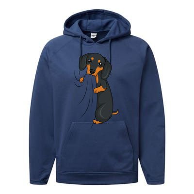 Dachshund Lover Weiner Dog Girls Meaningful Gift Performance Fleece Hoodie