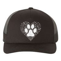 Dog Lover Women Dog Mom Dad Creative Heart Dog Paw Print Yupoong Adult 5-Panel Trucker Hat