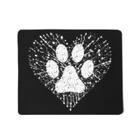 Dog Lover Women Dog Mom Dad Creative Heart Dog Paw Print Mousepad