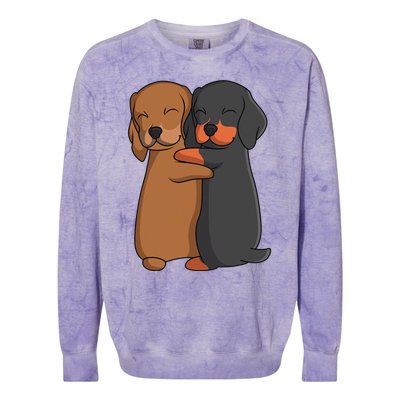 Dachshund Lover Weiner Dog Colorblast Crewneck Sweatshirt