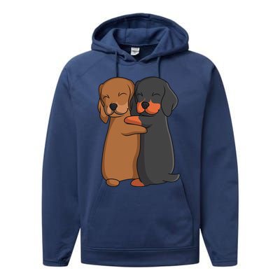 Dachshund Lover Weiner Dog Performance Fleece Hoodie