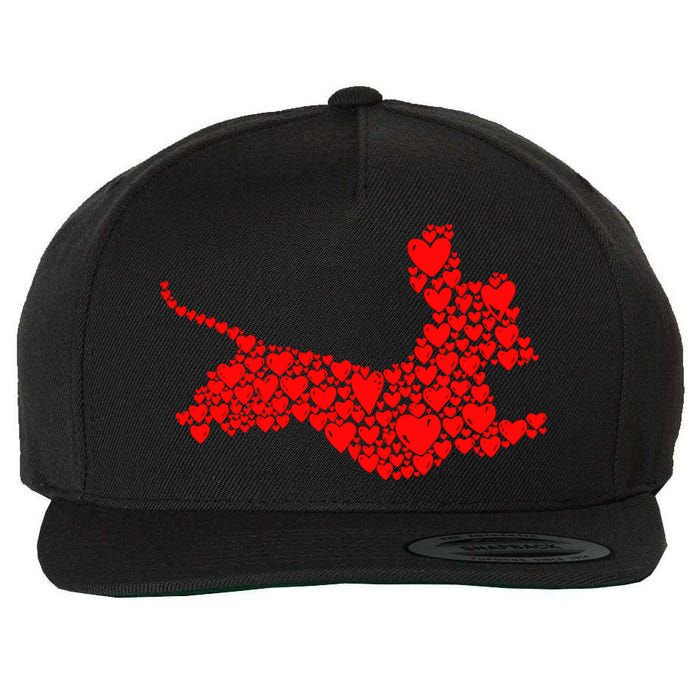 Dachshund Love Weiner Dog Mom Girl Wo ValentineS Day Wool Snapback Cap