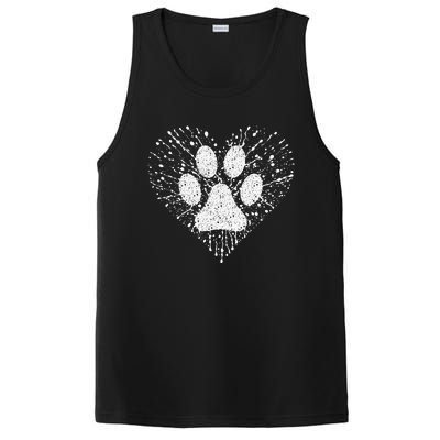 Dog Lover Women Dog Mom Dad Creative Heart PosiCharge Competitor Tank