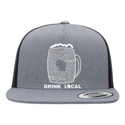 Drink Local Wisconsin Breweries funny Beer Flat Bill Trucker Hat