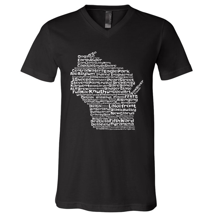 Drink Local Wisconsin Breweries V-Neck T-Shirt