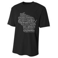 Drink Local Wisconsin Breweries Performance Sprint T-Shirt