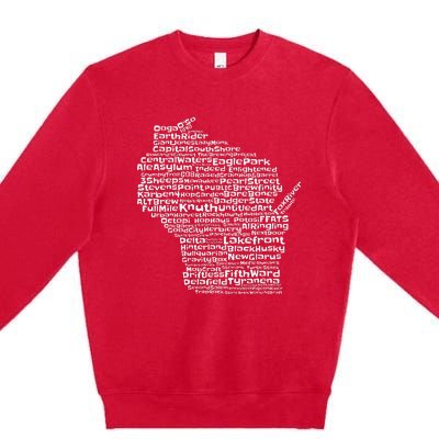 Drink Local Wisconsin Breweries Premium Crewneck Sweatshirt