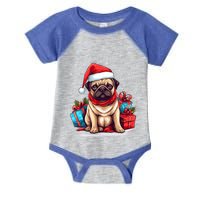 Dog Lover Xmas Decoration Santa Hat Pug Christmas Meaningful Gift Infant Baby Jersey Bodysuit