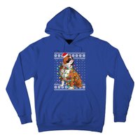 Dog Lover Xmas Ugly Santa Lighting English Bulldog Christmas Gift Hoodie