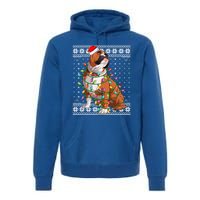 Dog Lover Xmas Ugly Santa Lighting English Bulldog Christmas Gift Premium Hoodie