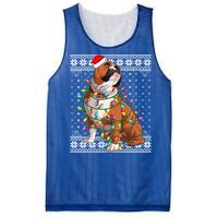 Dog Lover Xmas Ugly Santa Lighting English Bulldog Christmas Gift Mesh Reversible Basketball Jersey Tank