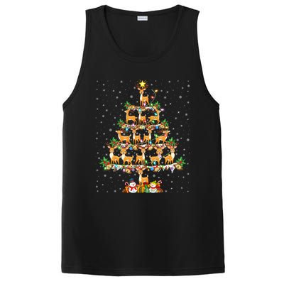 Deer Lover Xmas Lighting Santa Deer Christmas Tree Great Gift PosiCharge Competitor Tank