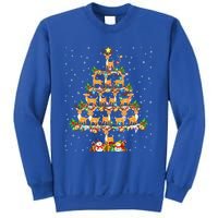 Deer Lover Xmas Lighting Santa Deer Christmas Tree Great Gift Sweatshirt