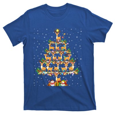 Deer Lover Xmas Lighting Santa Deer Christmas Tree Great Gift T-Shirt