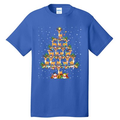 Deer Lover Xmas Lighting Santa Deer Christmas Tree Great Gift Tall T-Shirt